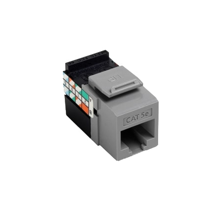 Leviton 1-Port Mod Jack 110 8W8P Utp, T568A/B Cat5E Quickport, Gigamax Gray 5G108-RG5